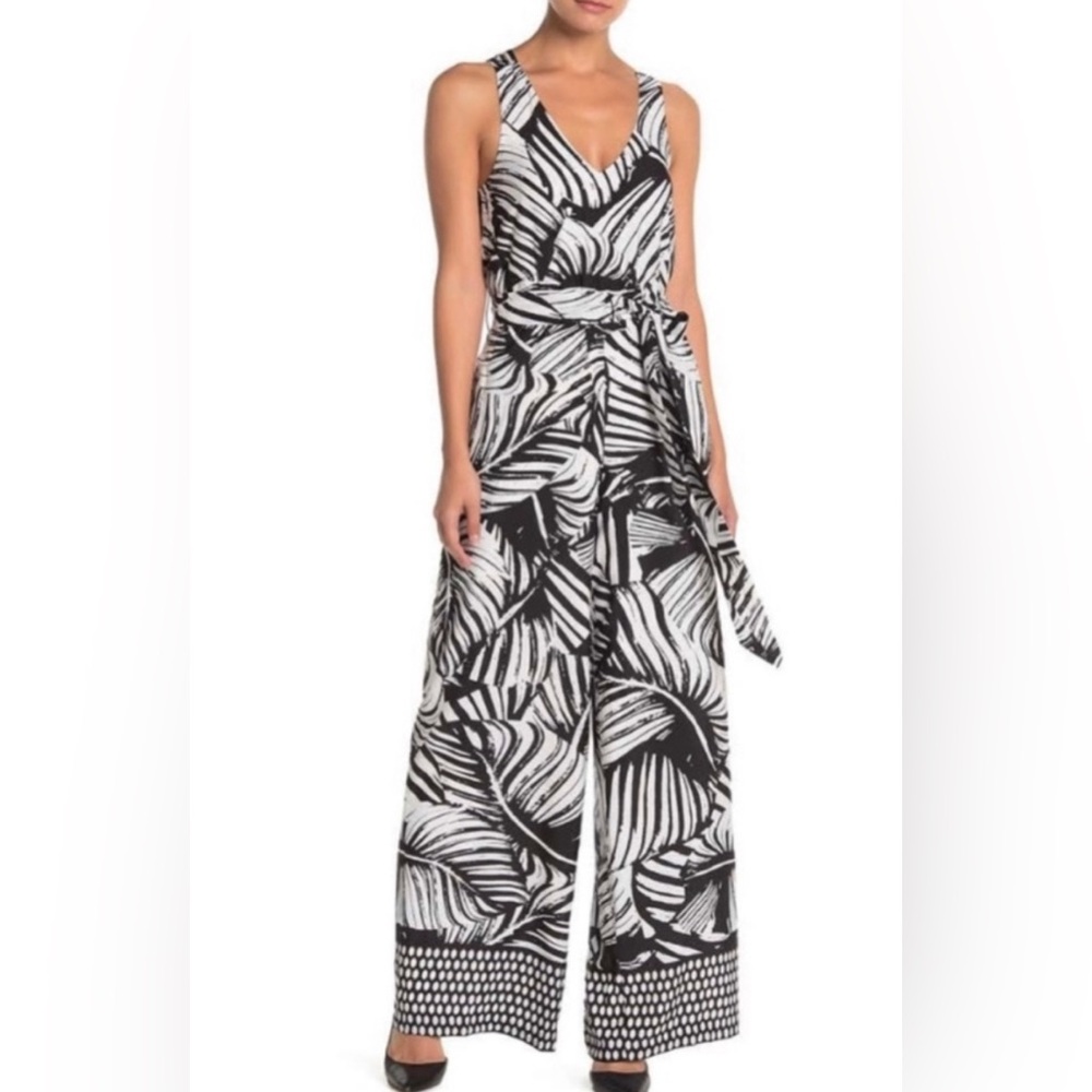 NWT Julia Jordan Palm Print Jumpsuit SZ 6